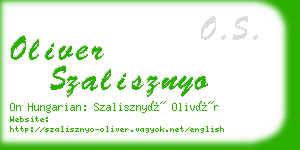 oliver szalisznyo business card